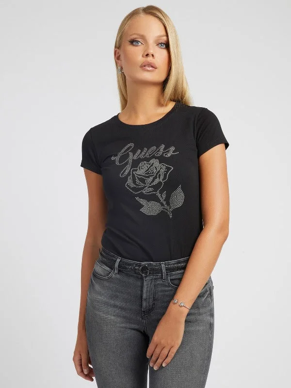 ROSE LOGO TEE Cotton Fabric Linen Fabric Terry Fabric