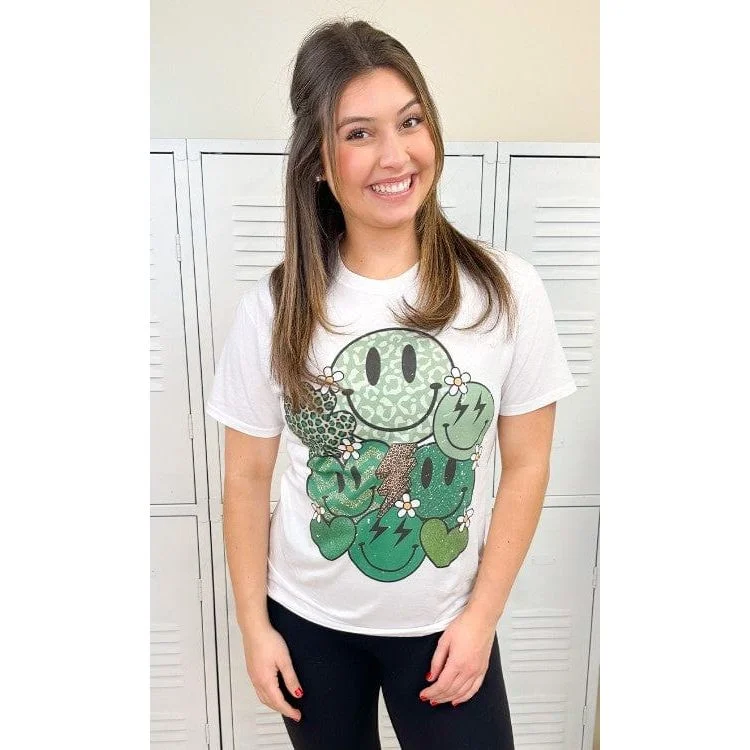 St. Patrick's Vibes Adult Graphic T-shirt Layered Multi-layer Single Layer