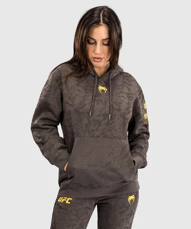 Sweatshirt à Capuche pour Femmes UFC Fusion by Venum Fight Week - Marron Terrestre Houndstooth Herringbone Solid Sweatshirt à Capuche pour Femmes UFC Fusion by Venum Fight Week - Marron Terrestre Houndstooth Herringbone Solid