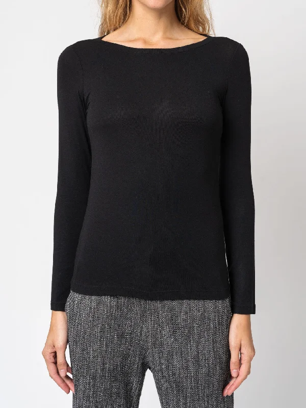 Slim Fit T-Shirt in Stretch Modal Jersey Elegant Classic Vintage