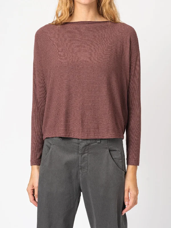 Ribbed Over Fit T-Shirt Silk Blend Satin Velvet