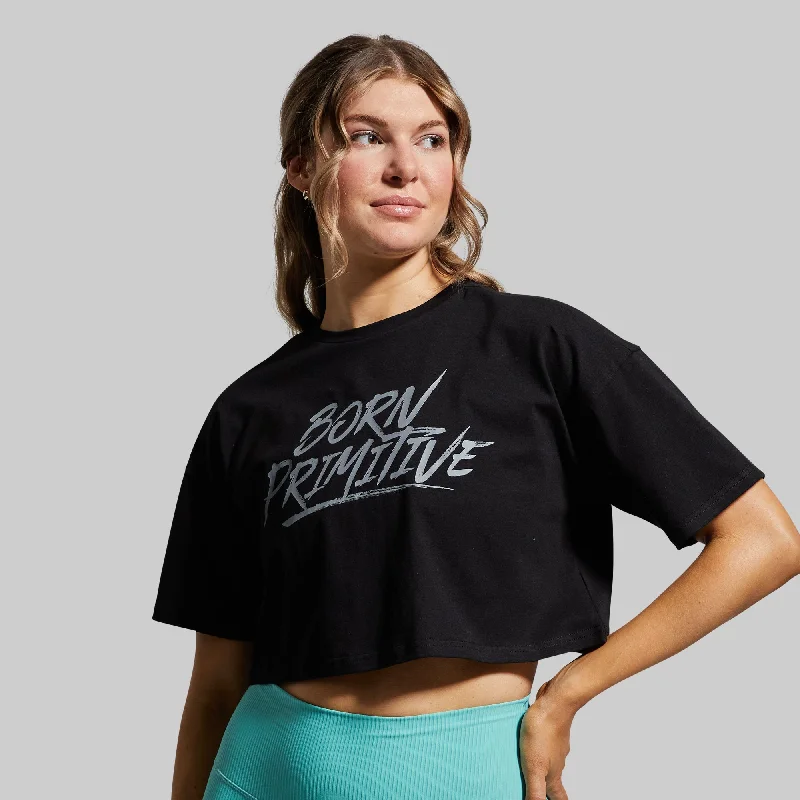 Training Crop Tee 2.0 (Black) Layered Multi-layer Single Layer