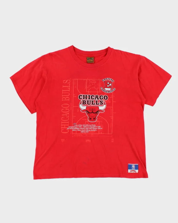 Vintage 90's Single Stitch Chicago Bulls T-Shirt - L Mesh Canvas Denim