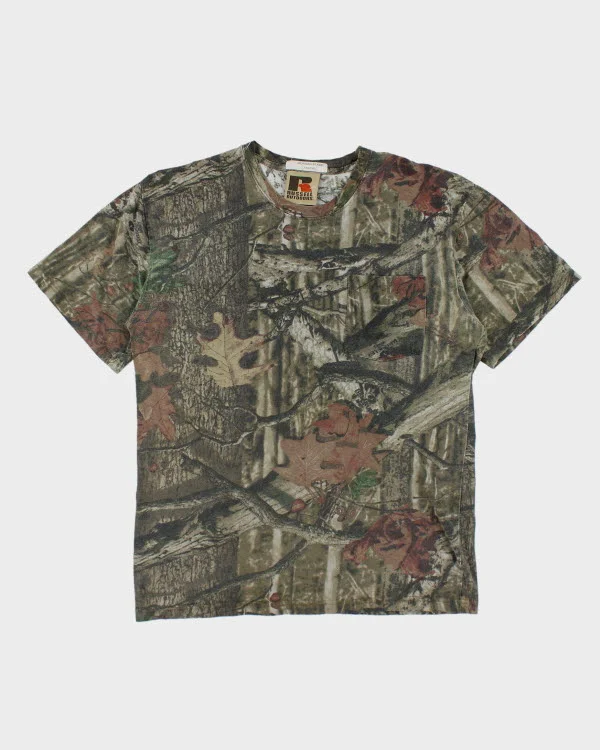 Vintage Y2K Real Tree Camo T-Shirt - L Lace Blend Ribbed Blend Corduroy Blend