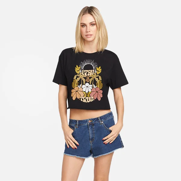 Volcom Parrott Paints Tee - Black Striped Floral Plaid