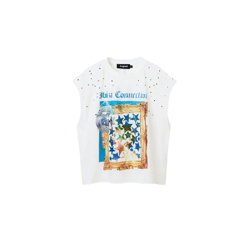 White Cotton Tops & T-Shirt Anti-Pilling Machine Wash Handmade