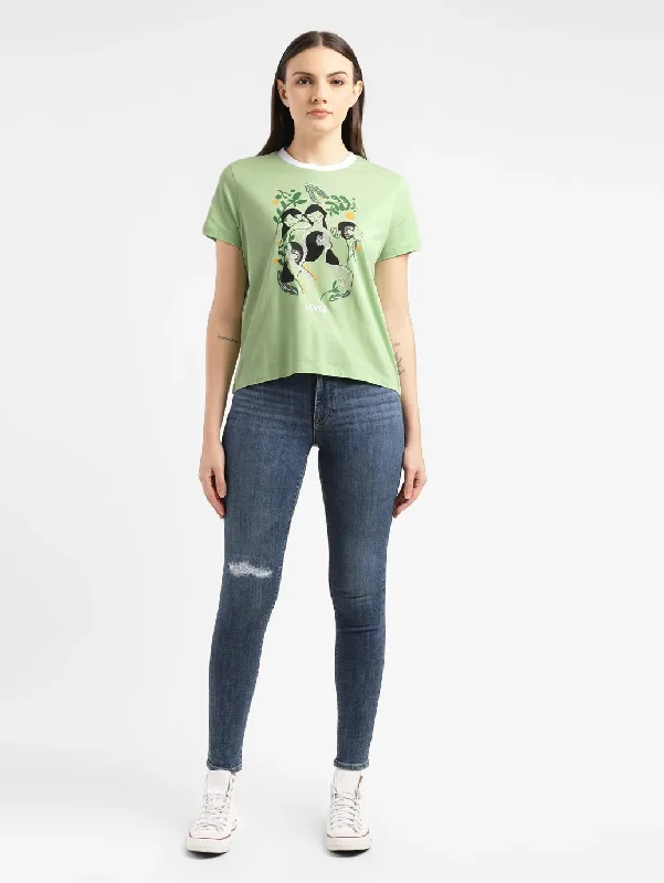 Women's Graphic Crew Neck T-shirt Layered Multi-layer Single Layer