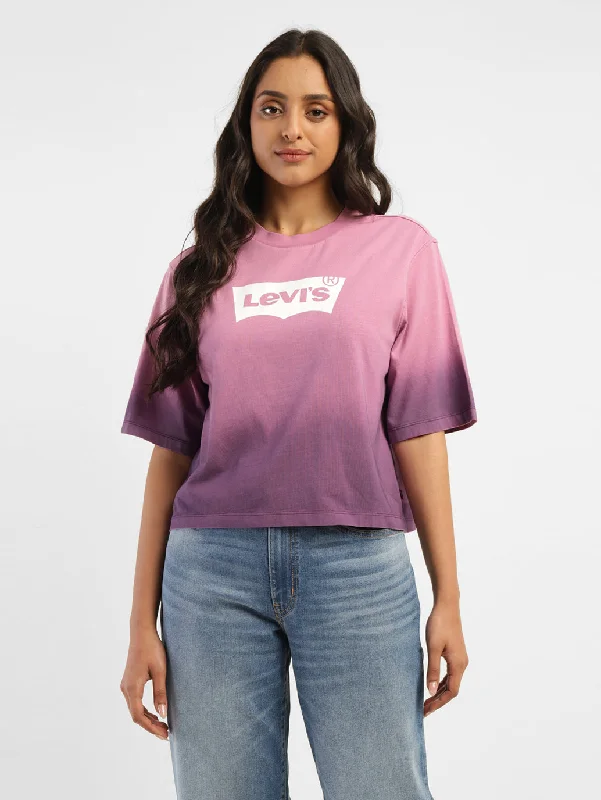 Women's Ombre Loose Fit T-shirt Thin T-Shirt Open Front Quick Dry