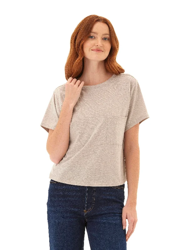 Shelbie Triblend Jersey Pocket Tee Knit Fabric Woven Fabric Fleece Fabric