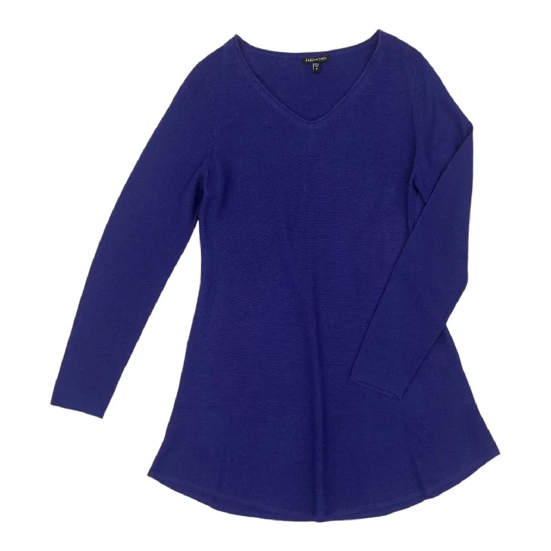 Dress Sweater By Eileen Fisher In Purple, Size:M