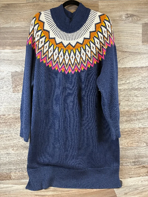 Dress Sweater By Old Navy In Blue & Cream, Size: Xxl