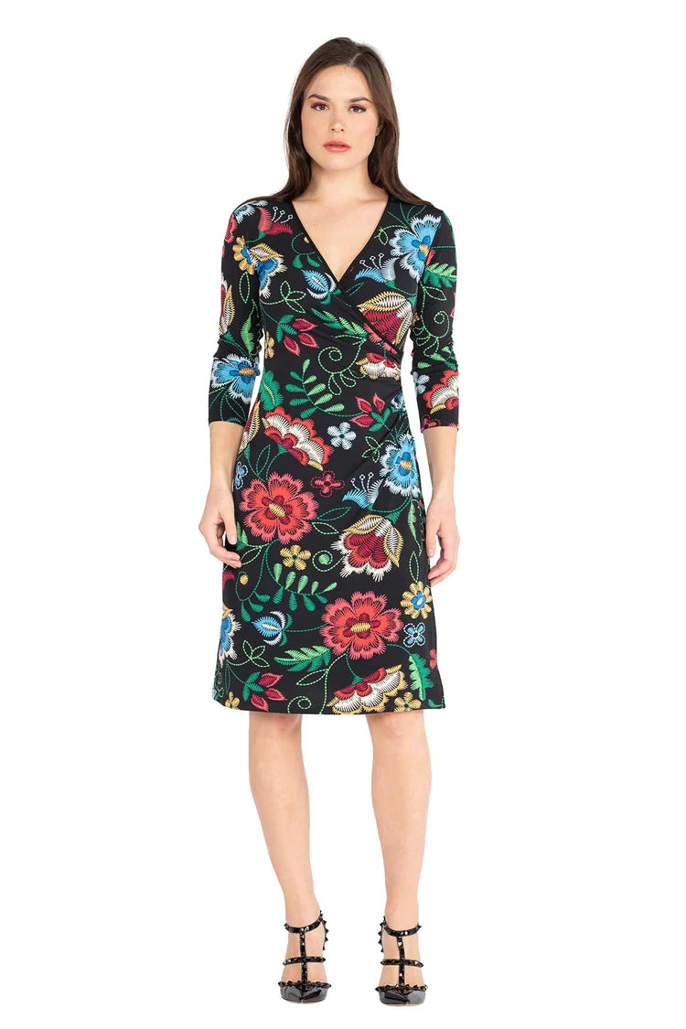 Eva Varro 3/4 SLV Foldover Dress