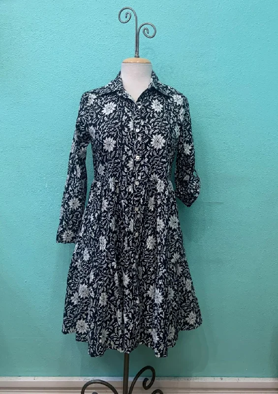 JUNE BUTTONDOWN BLACK/WHITE-DRESS ADDICT