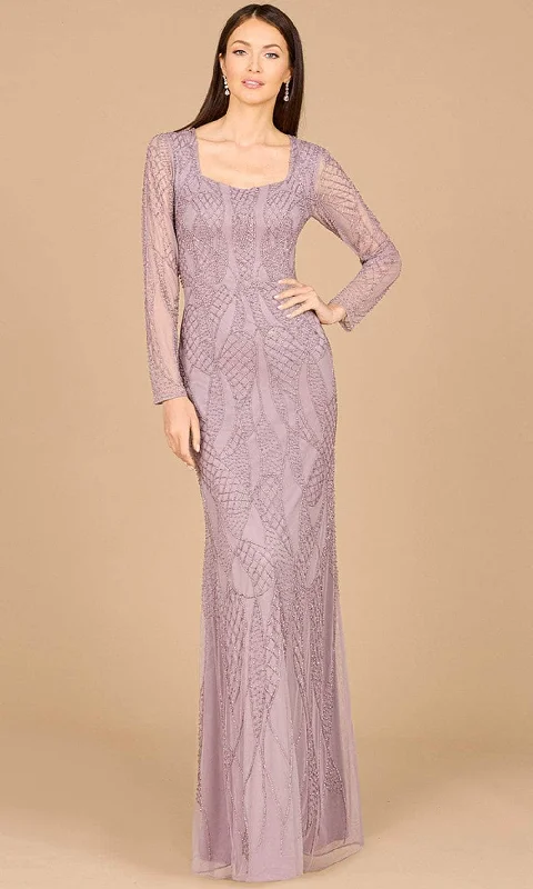 Lara Dresses 29094 - Embellished Square Neck Dress