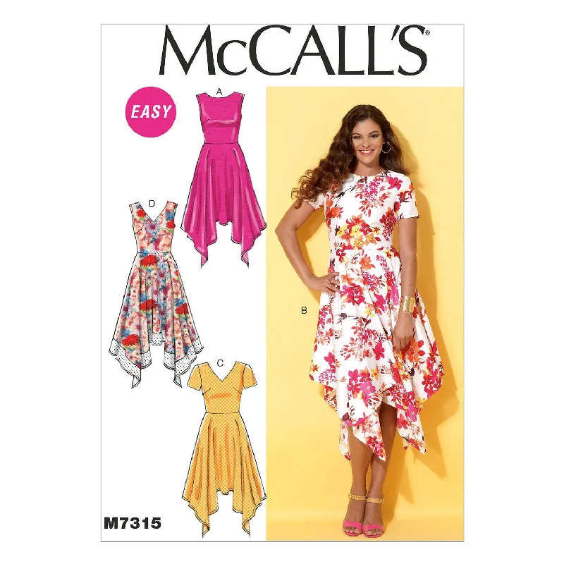 McCall's Pattern M7315 Misses' Handkerchief-Hem Dresses