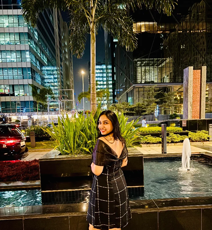 Monochrome Checks Bow Dress