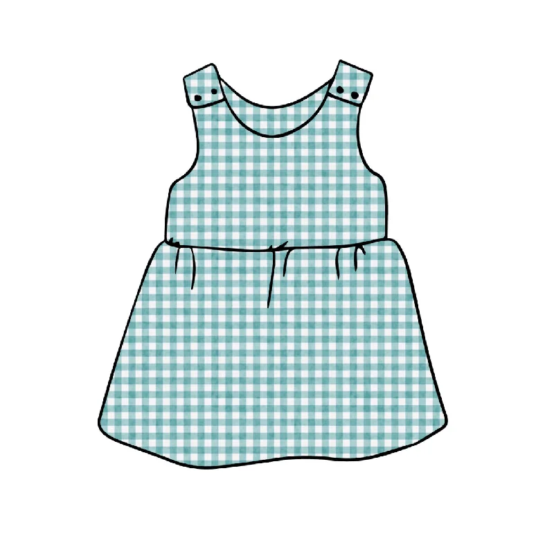 Pinny Dress | Aqua Gingham