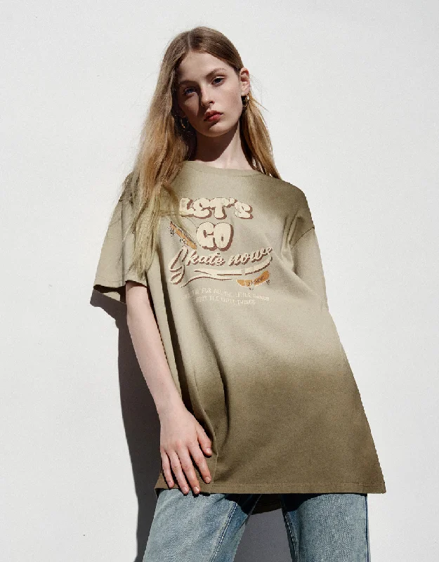 Printed Crew Neck Straight Dress
