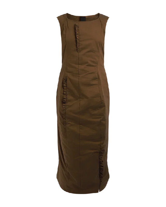 Ruffle trim Detail Fitted Dress