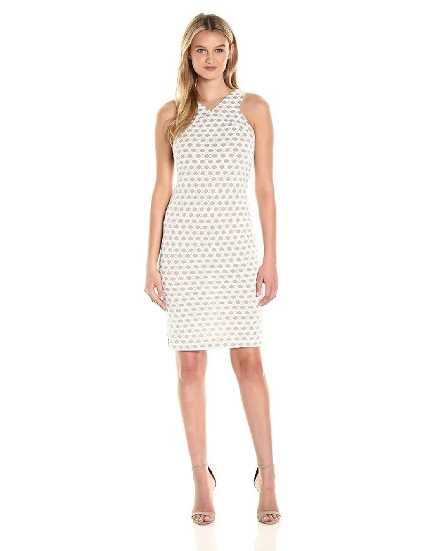 Taylor - V Neck Halter Polka Dot Sheath Dress 8892MSC