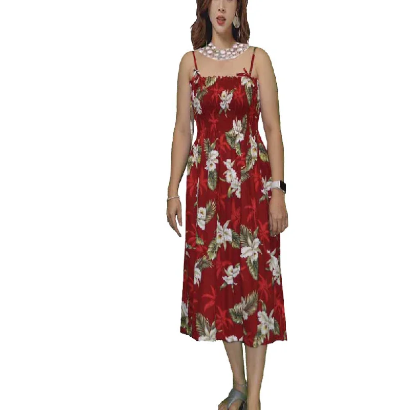Classic Orchid Tube Top Hawaiian Dress