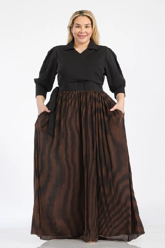 Women Church Dress-9346 Brown