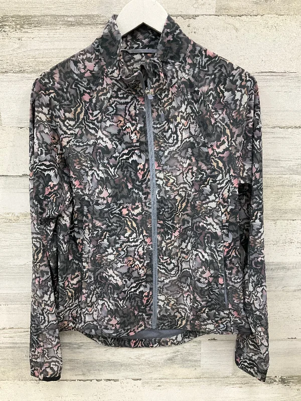 Athletic Jacket By Athleta In Grey & Pink, Size: S Welt Pockets Slit Pockets Flap Pockets Athletic Jacket By Athleta In Grey & Pink, Size: S Welt Pockets Slit Pockets Flap Pockets