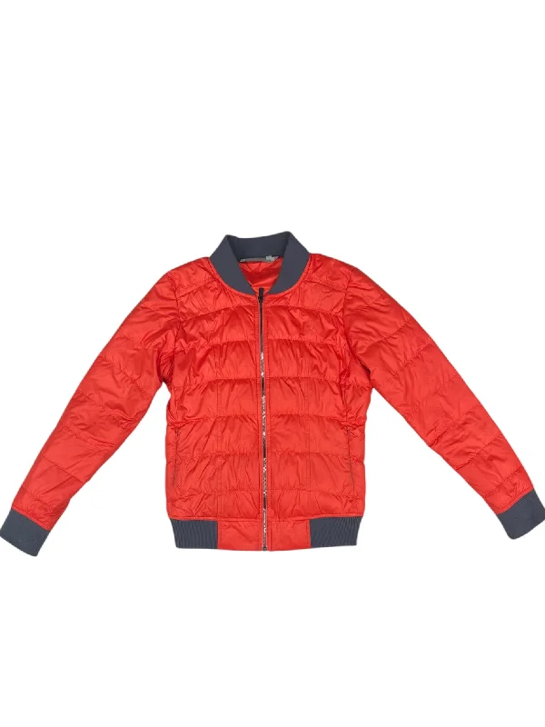 Athletic Jacket By Athleta In Orange, Size: S Notch Collar Peter Pan Collar Cowl Neck Athletic Jacket By Athleta In Orange, Size: S Notch Collar Peter Pan Collar Cowl Neck