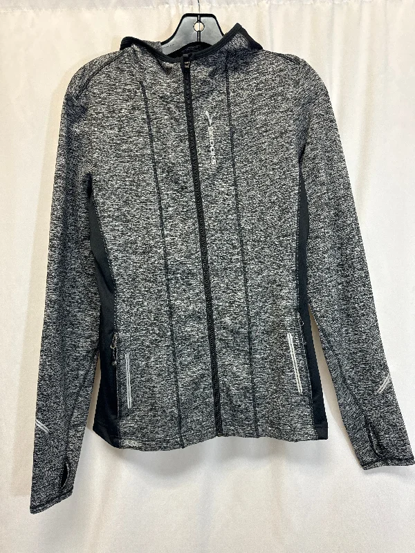 Athletic Jacket By Brooks In Grey, Size: M Boat Neck Shawl Collar Notched Collar