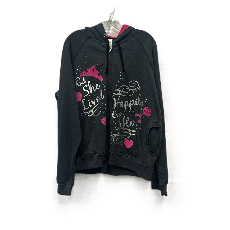 Athletic Jacket By Disney Store In Grey, Size: 2x Zippered Front Buttoned Front Snap Front Athletic Jacket By Disney Store In Grey, Size: 2x Zippered Front Buttoned Front Snap Front