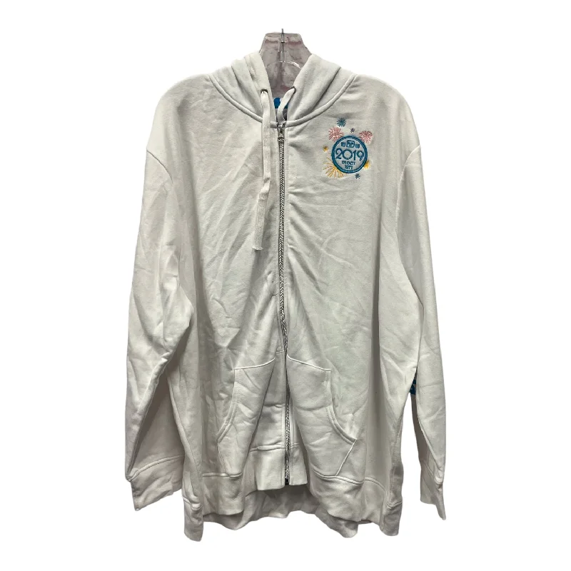 Athletic Jacket By Disney Store In White, Size:3X Satin Fabric Silk Fabric Chiffon Fabric Athletic Jacket By Disney Store In White, Size:3X Satin Fabric Silk Fabric Chiffon Fabric