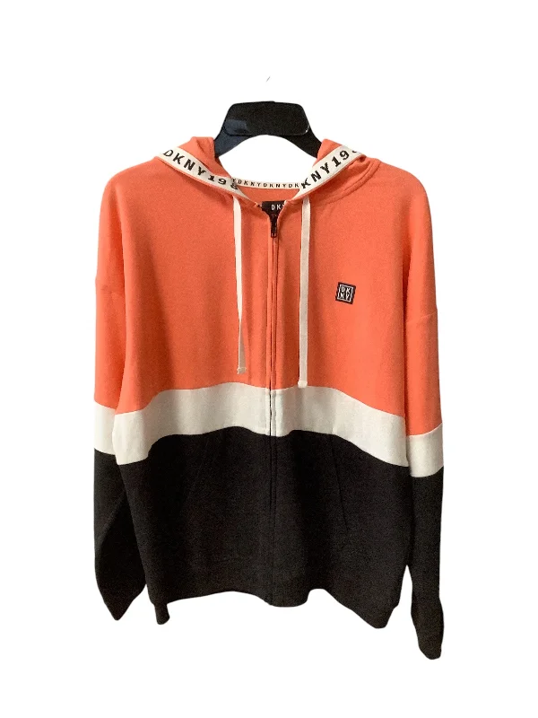 Athletic Jacket By Dkny In Orange, Size: M Print Jacket Jacquard Jacket Embroidered Jacket Athletic Jacket By Dkny In Orange, Size: M Print Jacket Jacquard Jacket Embroidered Jacket