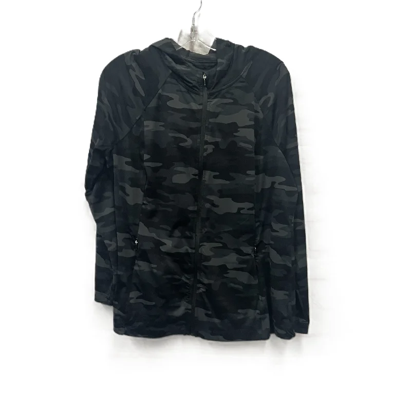 Athletic Jacket By J. Jill In Camouflage Print, Size: L Stand-Up Collar Roll-Neck Collar Turtle Neck Athletic Jacket By J. Jill In Camouflage Print, Size: L Stand-Up Collar Roll-Neck Collar Turtle Neck