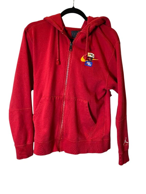 Athletic Jacket By Jordan In Red, Size: S Tiered Jacket Buttoned Jacket Zippered Jacket