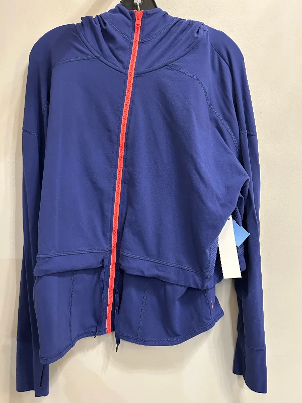 Athletic Jacket By Lucy In Blue, Size: Xl Wool Fabric Cashmere Fabric Tweed Fabric