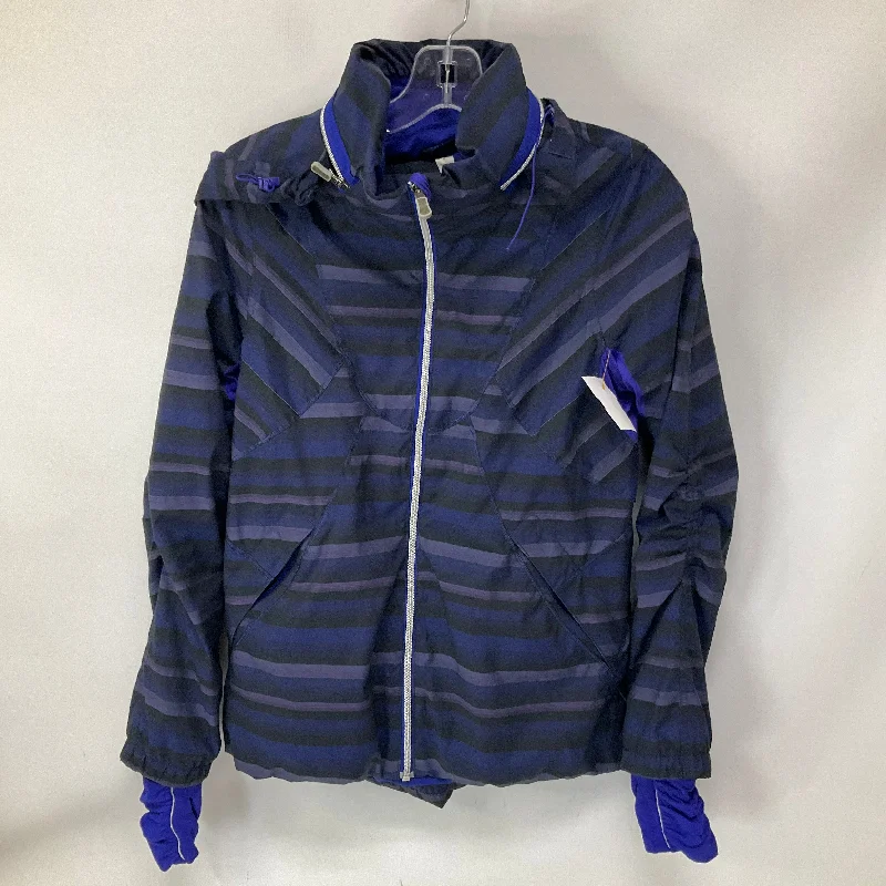 Athletic Jacket By Lululemon In Black & Blue, Size: 6 Jacket Blazer Coat