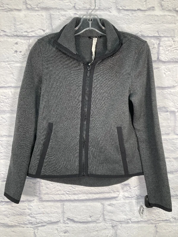 Athletic Jacket By Lululemon In Black & Grey, Size: S Trench Coat Raincoat Waterproof Jacket Athletic Jacket By Lululemon In Black & Grey, Size: S Trench Coat Raincoat Waterproof Jacket