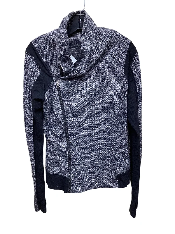 Athletic Jacket By Lululemon In Grey, Size: 8 Nylon Fabric Polyester Fabric Spandex Fabric Athletic Jacket By Lululemon In Grey, Size: 8 Nylon Fabric Polyester Fabric Spandex Fabric