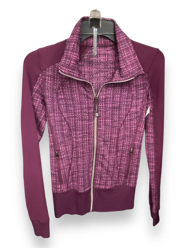 Athletic Jacket By Lululemon In Purple, Size: S Denim Jacket Leather Jacket Suede Jacket Athletic Jacket By Lululemon In Purple, Size: S Denim Jacket Leather Jacket Suede Jacket
