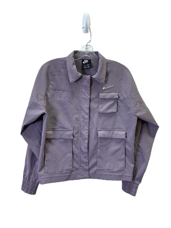 Athletic Jacket By Nike Apparel In Grey, Size: Xs Welt Pockets Slit Pockets Flap Pockets