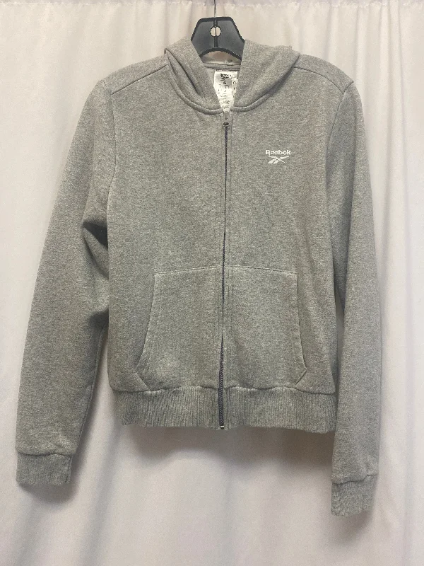 Athletic Jacket By Reebok In Grey, Size: S Tailored Jacket Straight Jacket A-Line Jacket Athletic Jacket By Reebok In Grey, Size: S Tailored Jacket Straight Jacket A-Line Jacket