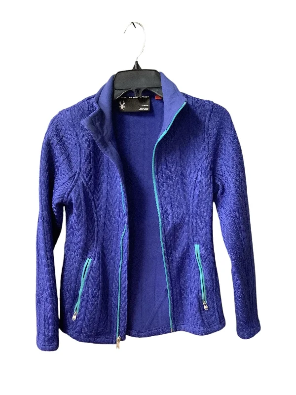 Athletic Jacket By Spyder In Blue, Size: S Satin Jacket Silk Jacket Chiffon Jacket