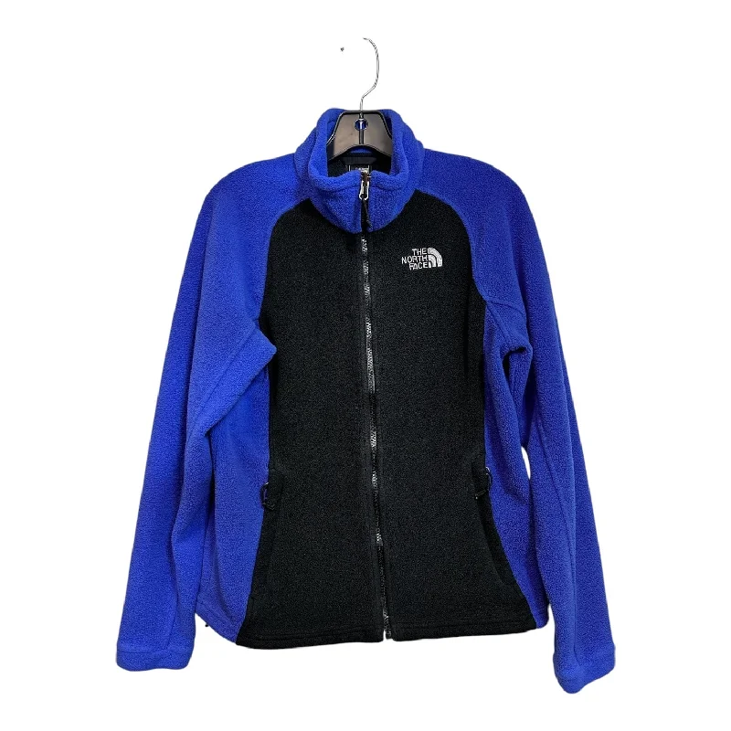 Athletic Jacket By The North Face In Black & Blue, Size: M Trench Coat Raincoat Waterproof Jacket Athletic Jacket By The North Face In Black & Blue, Size: M Trench Coat Raincoat Waterproof Jacket