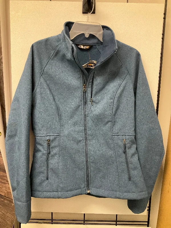 Athletic Jacket By The North Face In Blue, Size: M Fleece Fabric Down Fabric Feather Fabric Athletic Jacket By The North Face In Blue, Size: M Fleece Fabric Down Fabric Feather Fabric