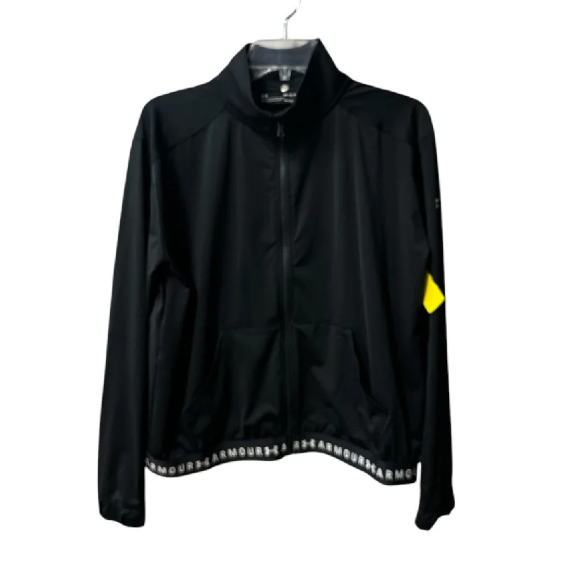 Athletic Jacket By Under Armour In Black, Size: M Front Pockets Side Pockets Patch Pockets Athletic Jacket By Under Armour In Black, Size: M Front Pockets Side Pockets Patch Pockets