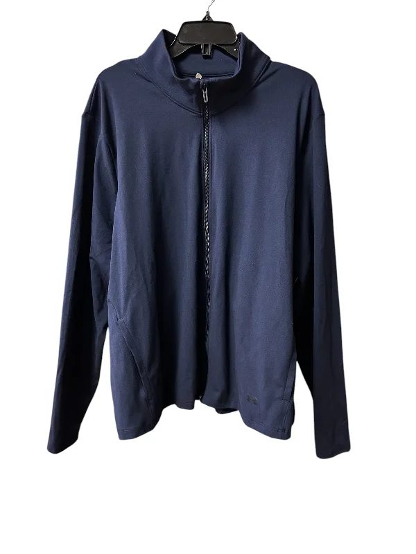 Athletic Jacket By Under Armour In Blue, Size: 3x Snapped Jacket Toggled Jacket Drawstring Jacket