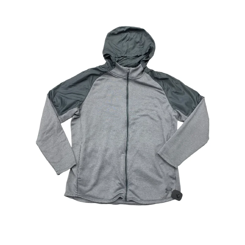 Athletic Jacket By Under Armour In Grey, Size: L Belted Jacket Elasticated Jacket Padded Jacket Athletic Jacket By Under Armour In Grey, Size: L Belted Jacket Elasticated Jacket Padded Jacket