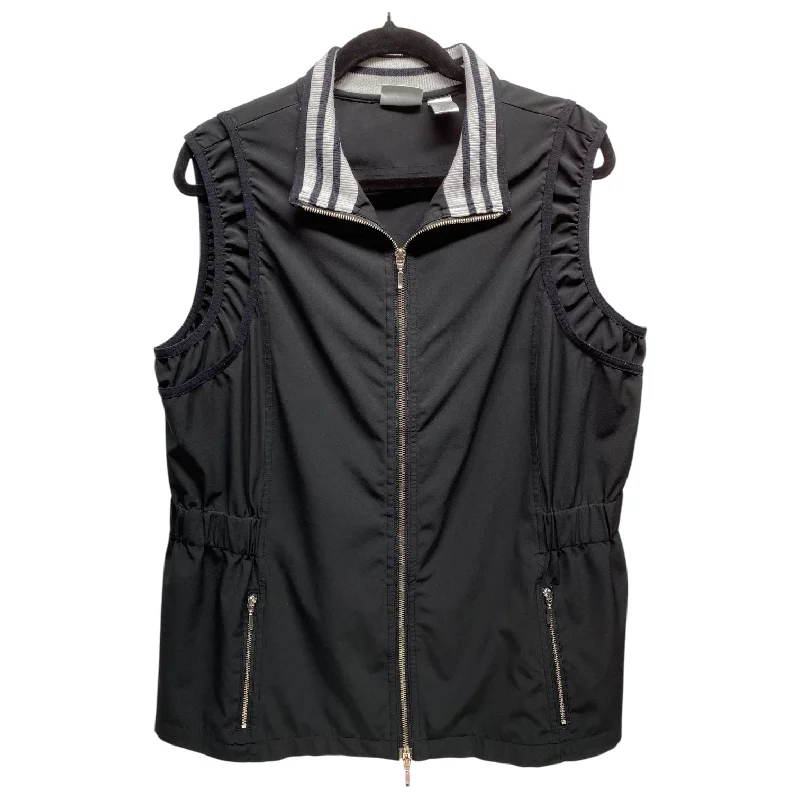 Athletic Jacket By Zenergy By Chicos In Black, Size: Xl A-Line Jacket Boat Neck Shawl Collar Athletic Jacket By Zenergy By Chicos In Black, Size: Xl A-Line Jacket Boat Neck Shawl Collar
