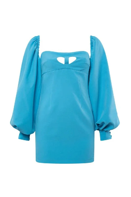 BLUE MOON MINI DRESS Cozy Ribbed Mini Dress