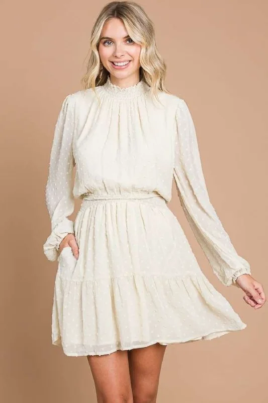 Blue Zone Planet | Culture Code Swiss Dot Smock Neck Mini Dress with Pockets Fashionable Pleated Mini Dress Blue Zone Planet | Culture Code Swiss Dot Smock Neck Mini Dress with Pockets Fashionable Pleated Mini Dress